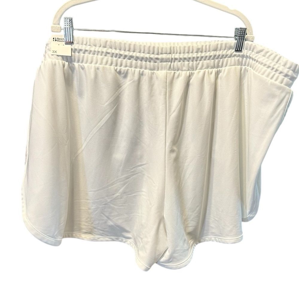 NWT Sports Illustrated Plus Size White Drawstring Waist Athletic Shorts - 3XL - Picture 2 of 11